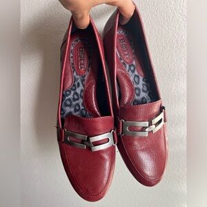 Born Women's Burgundy Leather Loafers